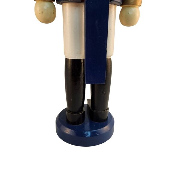 Gottschalks Wooden Blue & Gold Nutcracker King Figurine 20" Tall With Crown - Picture 9 of 13